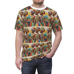 Vibrant Bohemian Graphic Tee: Unisex Artistic Polyester T-Shirt