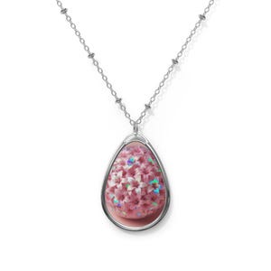 Vibrant Aluminum Oval Pendant Necklace: Playful Everyday Jewelry