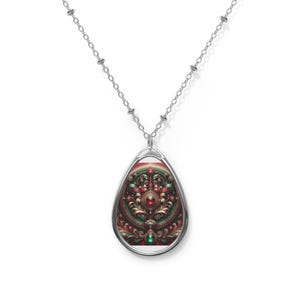 Bohemian Oval Pendant Necklace: Vibrant Zinc Alloy Statement Jewelry
