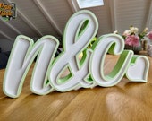 individual name lamp with white LED lighting