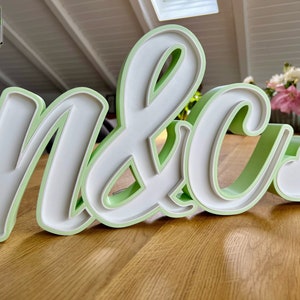 individual name lamp with white LED lighting