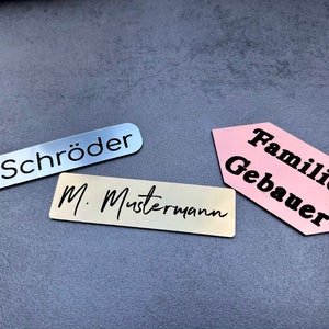 Letterbox plate, bell plate, type plate incl. individual laser engraving