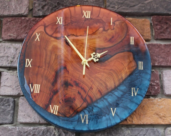 Epoxy Resin Wood Wall Clock Wall Clock Epoxy Clock Epoxy Etsy