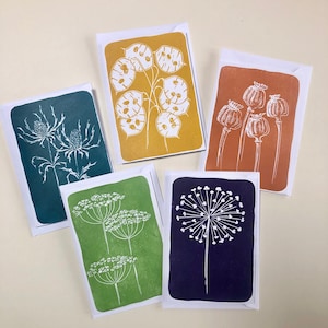 Flower cards - pack of five