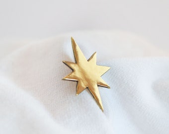 Starburst brooch, Star pin, Zodiac brooch, Magic lapel pin, Astrology pin