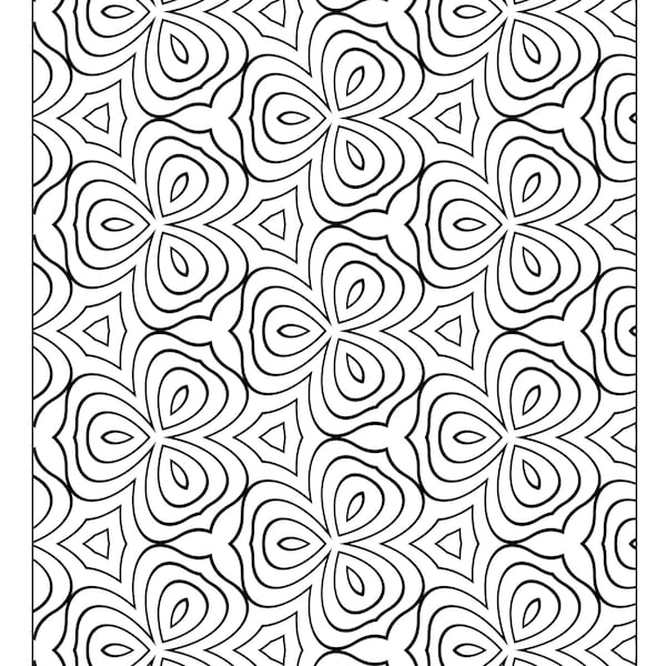 Set of 33 Printable Coloring Pages with Geometric Designs, Kids and Adults coloring pages, Patterns, Relaxing activity, Stress Relief Vol. 9