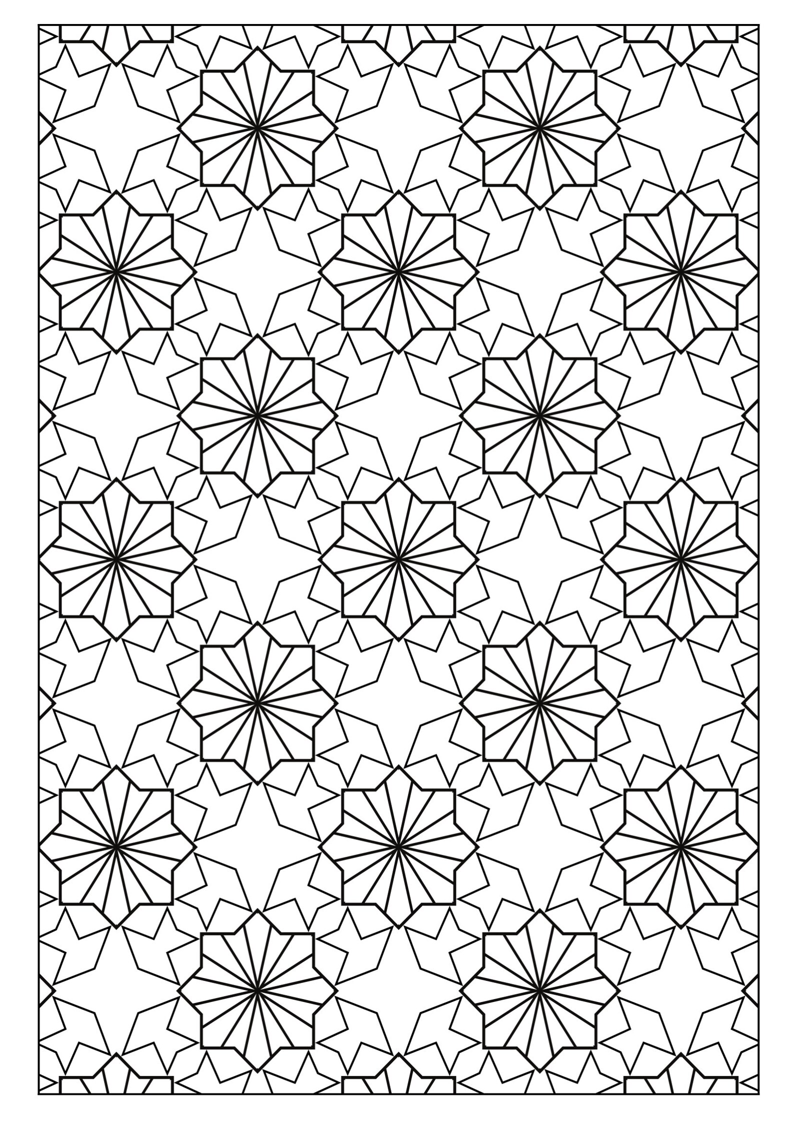 Set of 34 Printable Coloring Pages With Geometric Designs, Kids and ...