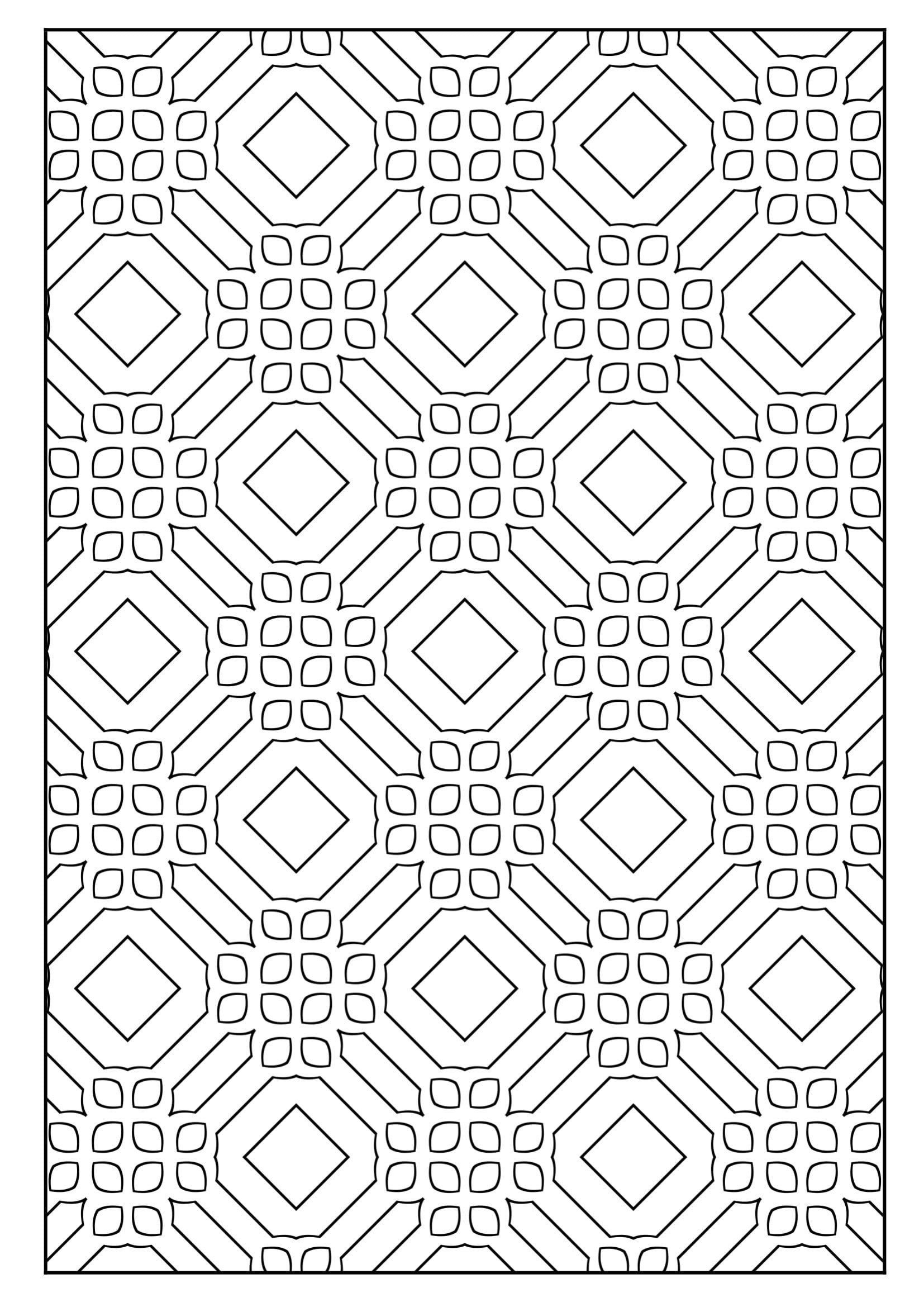 Set of 37 Printable Coloring Pages With Geometric Designs, Kids and ...