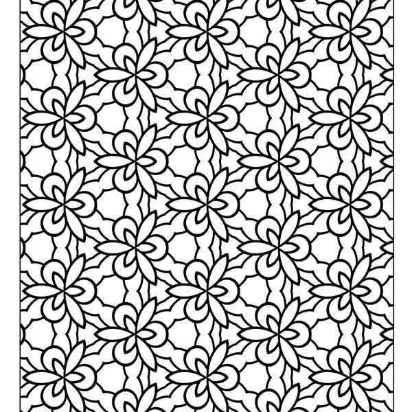 Set of 33 Printable Coloring Pages with Geometric Designs, Kids and Adults coloring pages, Patterns, Relaxing activity Stress Relief, Vol. 8