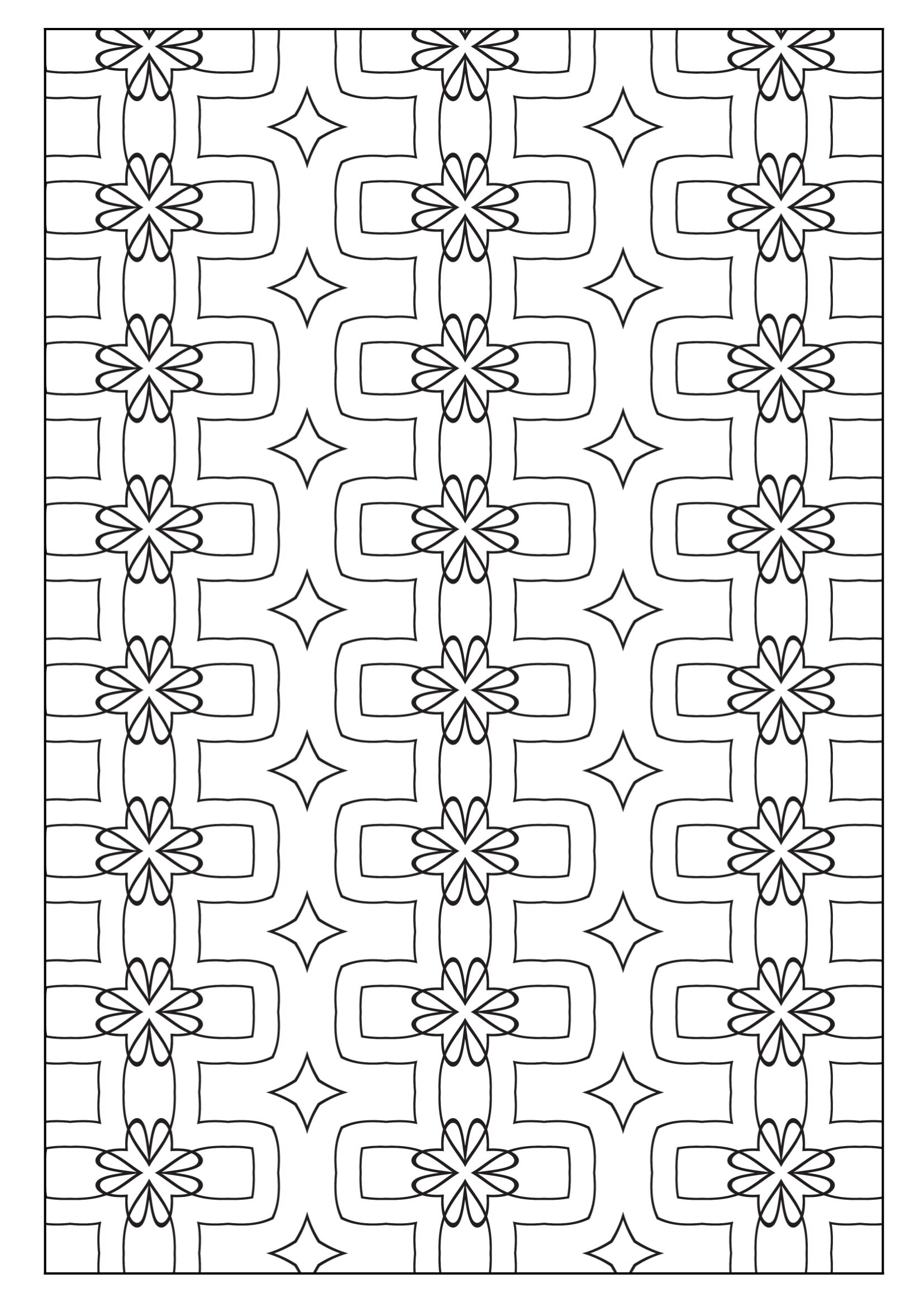 Set of 33 Printable Coloring Pages With Geometric Designs, Kids and ...