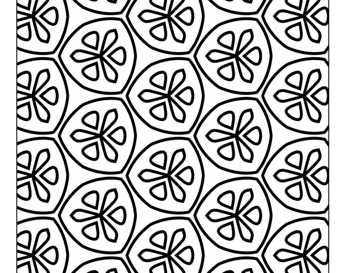 Set of 34 Printable Coloring Pages With Geometric Designs, Kids and ...