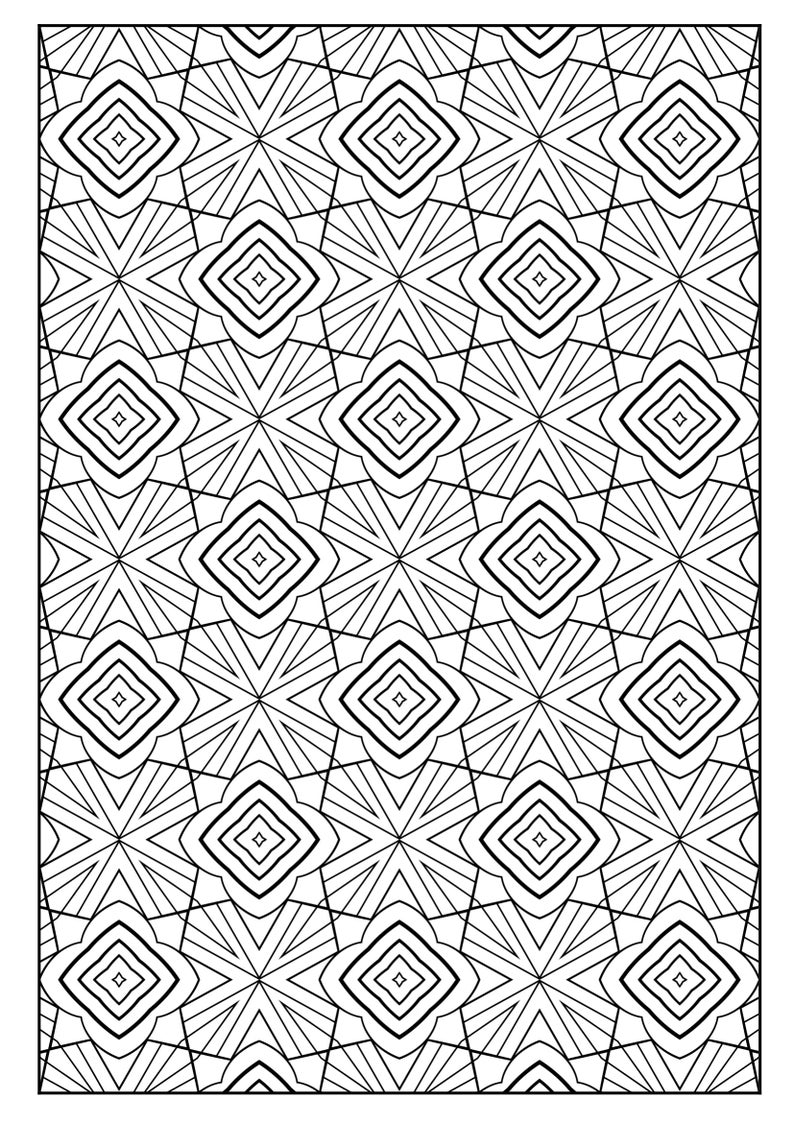 Set of 33 Printable Coloring Pages With Geometric Designs, Kids and ...
