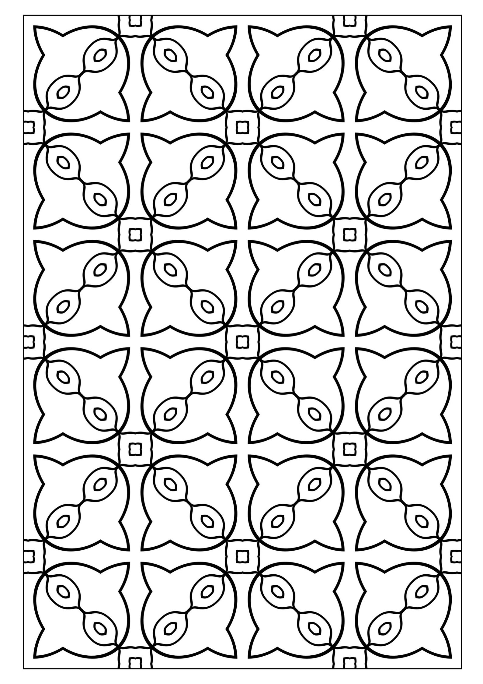 Set of 34 Printable Coloring Pages With Geometric Designs, Kids and ...