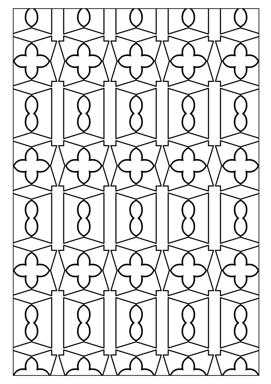 Set of 34 Printable Coloring Pages With Geometric Designs, Kids and ...
