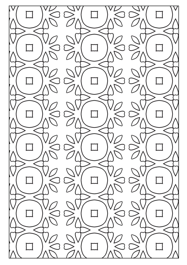 Set of 33 Printable Coloring Pages With Geometric Designs, Kids and ...