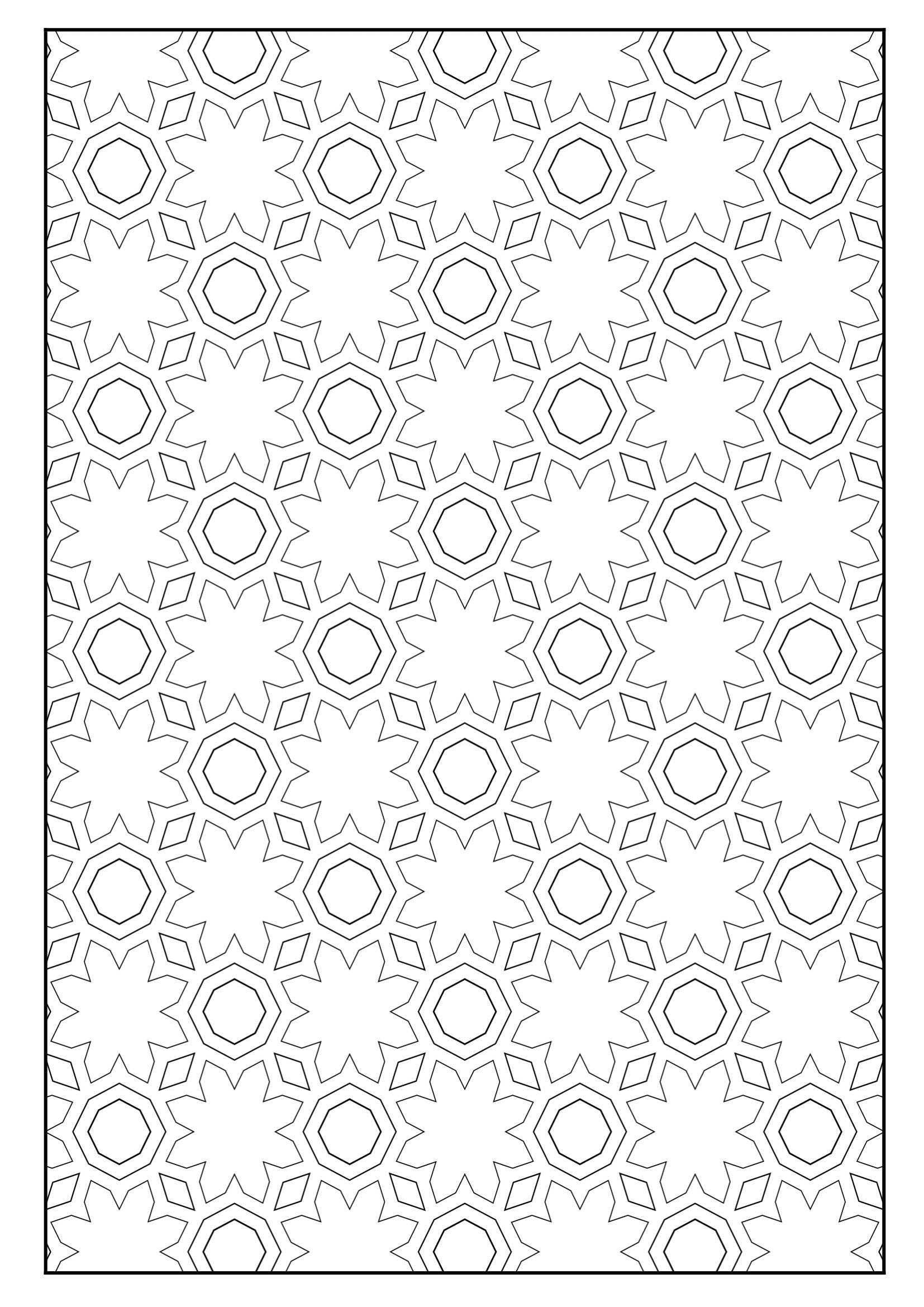 Set of 33 Printable Coloring Pages With Geometric Designs, Kids and ...