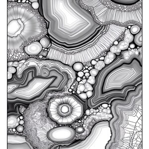Set of 32 Printable Coloring Pages With Small Agate Stones in Section ...
