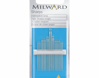 Milward Hand Sewing Needles Sharps No. 3-9  20 Pieces