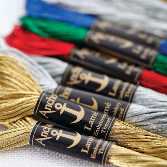 303 (YELLOW): Anchor Metallic Lamé Embroidery Thread Skein - 8m 303 (YELLOW): Anchor Metallic Lamé Embroidery Thread Skein - 8m