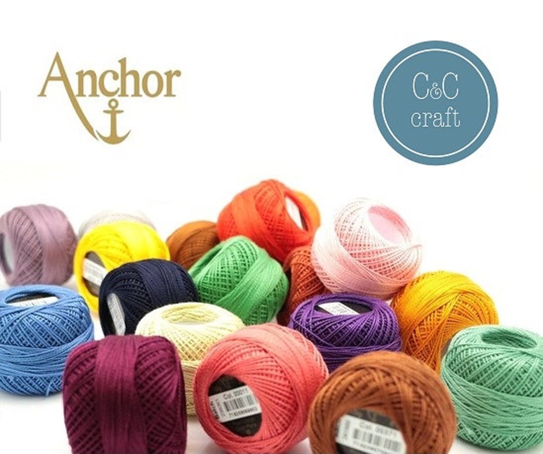 25 Anchor Embroidery Cotton Thread / Skeins / Floss in Green, Red, Blue,  Yellow, Brown Combinations 