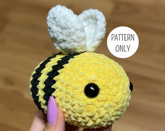 Crochet Bee Pattern PDF Download Baby Mini Bee Easy Beginner Friendly Keychain Amigurumi