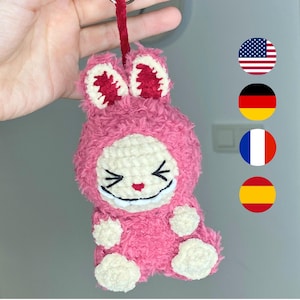 Labubu Inspired Crochet Pattern: Smiling Bunny Amigurumi (PDF Download)