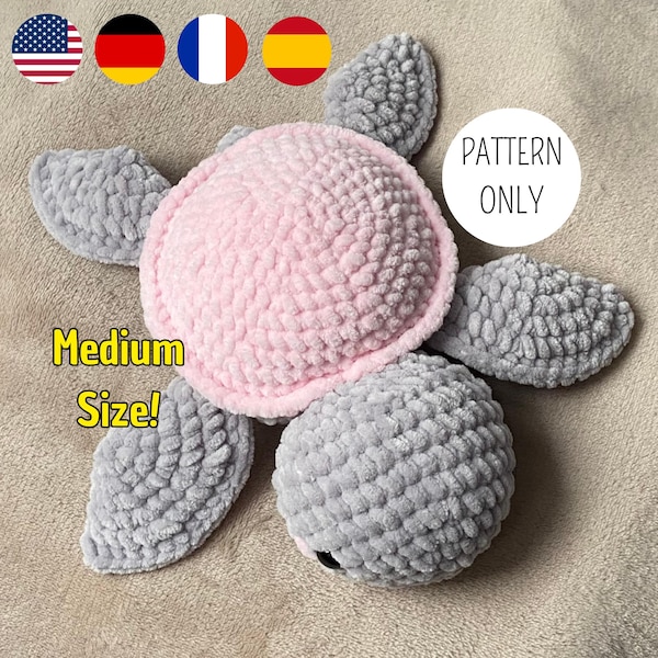 Turtle Crochet Pattern: Amigurumi Plush Toy (PDF Download, Beginner Friendly)