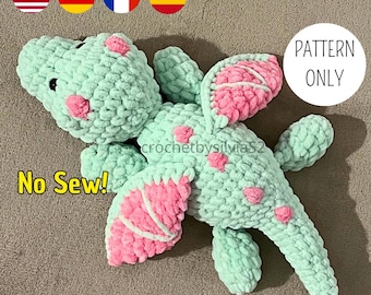 No-Sew Crochet Dragon Pattern: Easy Amigurumi Plushie (PDF Download