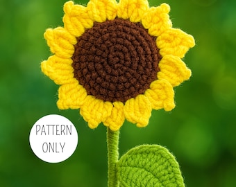 Crochet Sunflower PDF Pattern: Realistic Floral Amigurumi (English, French, German, Spanish