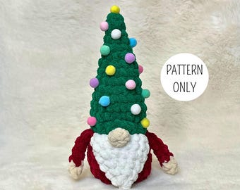 Christmas Tree Gnome Crochet Pattern, Amigurumi Gnome (PDF Download)