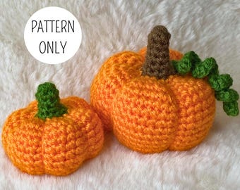 Crochet Pumpkin Pattern Bundle, Amigurumi Fall Decor Tutorial (PDF Download)
