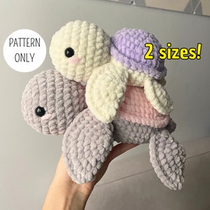 BUNDLE Turtle Crochet Pattern 2 sizes Small and Medium PDF Download Amigurumi Turtle Pattern Crochet Stuffed Animal Crochet Patterns Baby