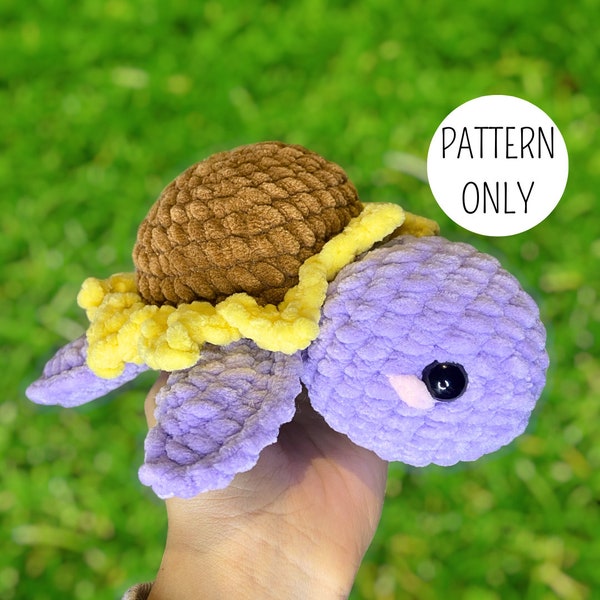 Crochet Turtle Pattern PDF Download Amigurumi Plushie Pattern Sunflower Turtle Pattern Crochet Pattern PDF Baby Sea Turtle