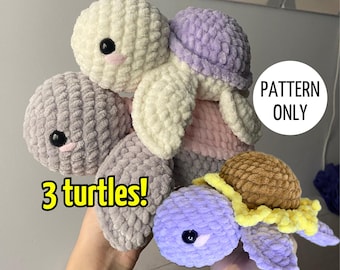 Amigurumi Turtle Crochet PATTERN Bundle: Plush Toy (PDF Download)
