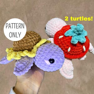 Virkade sköldpaddsmönster PAKET: Amigurumi jordgubbs- och solrossköldpaddor (PDF-nedladdning)