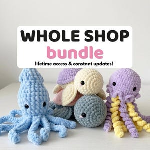 Crochet Pattern BUNDLE, Amigurumi Patterns Lifetime Access, Plushie Crochet Tutorials Pack, Beginner Friendly PDF, Whole Shop