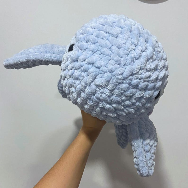 A cute stuffed animal plushie. It is a jumbo turtle, in blue and lilac. This listing offers a detailed PDF crochet pattern to make this adorable amigurumi. Easy, beginner friendly tutorial with guide photos and instructions.