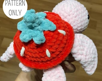 Crochet Turtle Pattern: Strawberry Amigurumi Plushie (PDF Download)