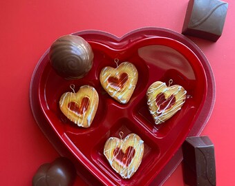 Heart earrings, pastry earrings, cookie earrings, cookie jam