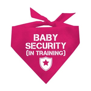 Baby Security (In Training) New Baby Announcement Pregnant Triangle Dog Bandana