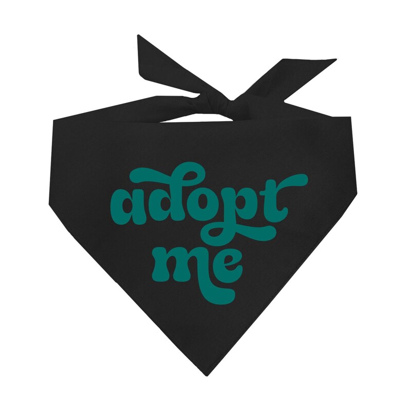 Adopt Me Teal Printed Dog Bandana (Assorted Colors Available) Black