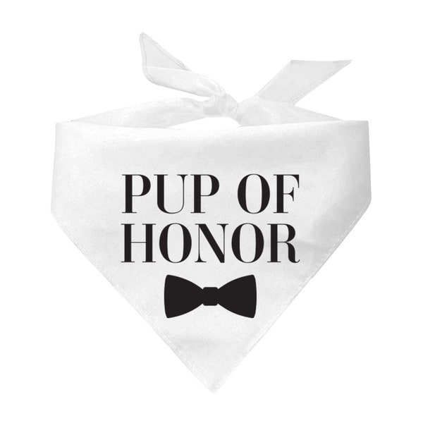 Pup Of Honor Wedding Party Ring Bearer Triangle Dog Bandana