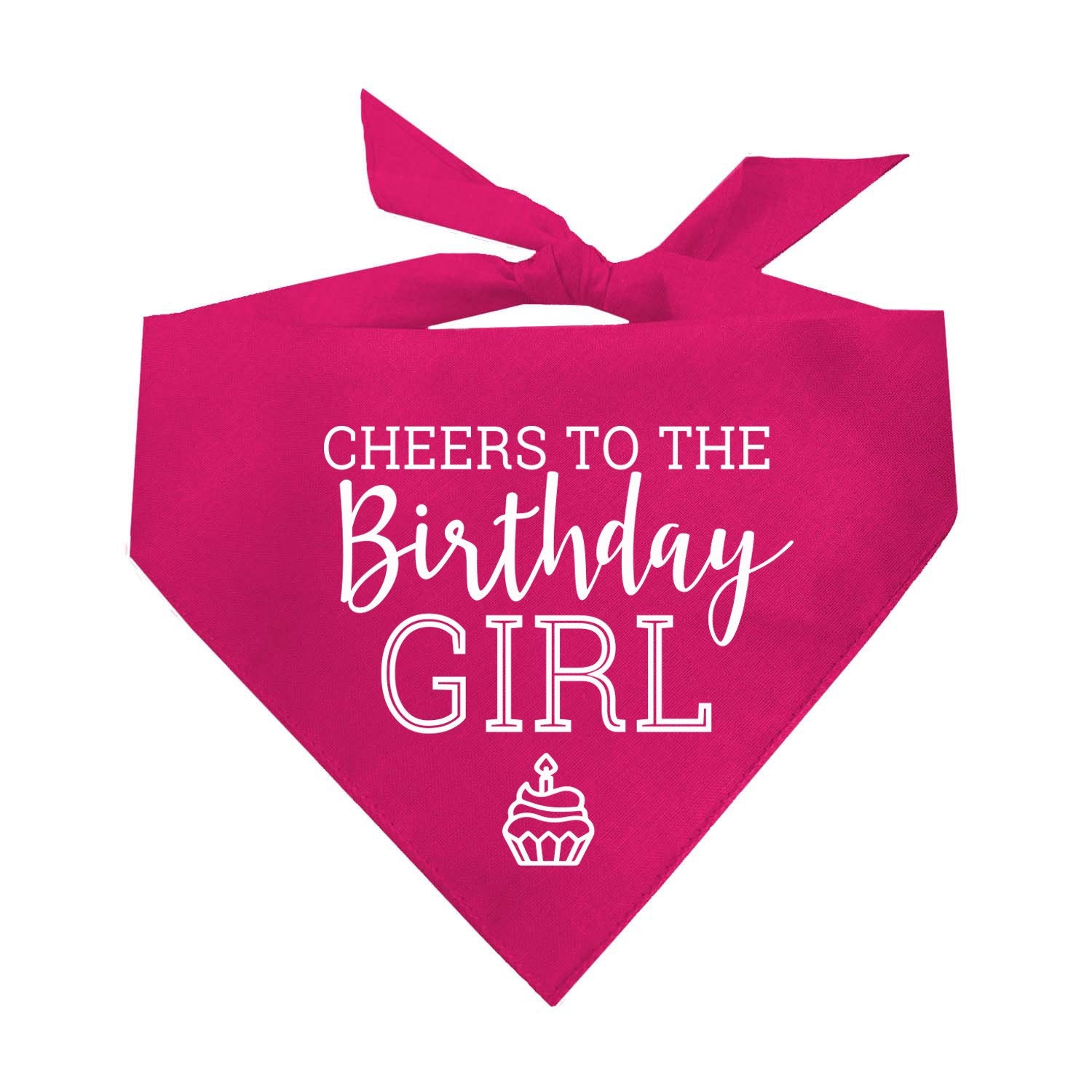 Cheers To The Birthday Girl Triangle Dog Bandana