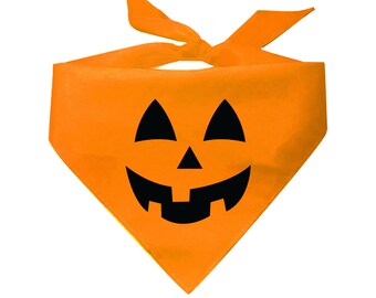 Jack-O-Lantern Triangle Dog Bandana