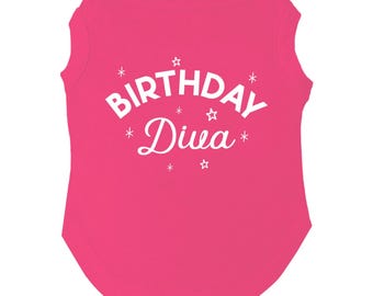 Birthday Diva Dog Tee, Birthday Outfit, Pet Party Shirt, Celebration Apparel, Gift Idea