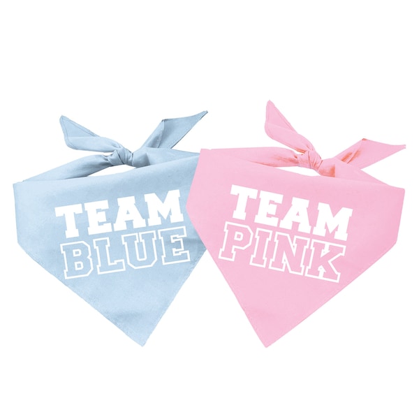 Team Gender Reveal Team Blue Team Pink Baby Announcement Triangle Dog Bandana