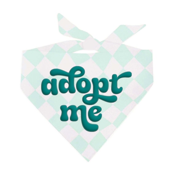 Adopt Me Teal Printed Dog Bandana (Assorted Colors Available)