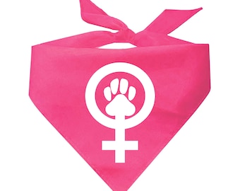 Girl Power Paw Symbol Feminist Triangle Dog Bandana