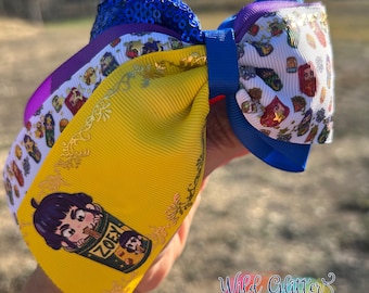 KPop Inspired Hair Bow – Colorful Girl Hunters Bow, Cartoon Character Hair Accessory, Handmade Boutique Bow for Kids, Cute Gift for Girls