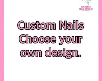 Custom Gel Press On Nails - Choose your Colour, Design, Shape & Length - Free Express Shipping